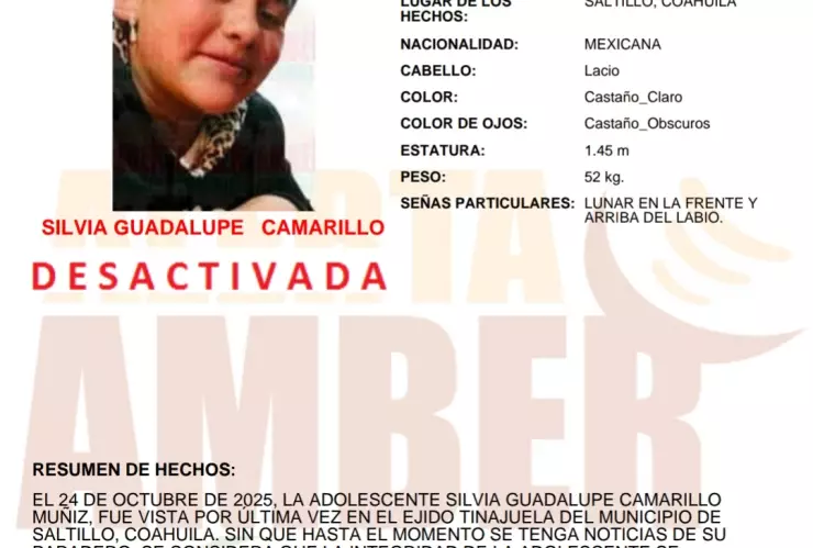 Localizan sin vida a menor desaparecida con herida de bala