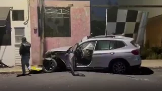 Carambola deja autos destrozados sobre el Camino Real a Cholula hoy