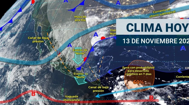 ¡El frente frío número 9 no cederá! Así será el clima en México este lunes 13 de noviembre