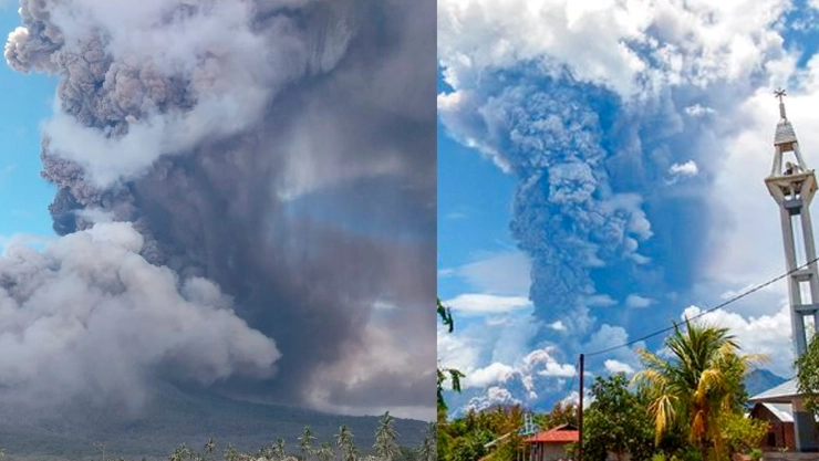 Segunda erupción del volcán en Indonesia Lewotobi Laki Laki hoy 07 de noviembre
