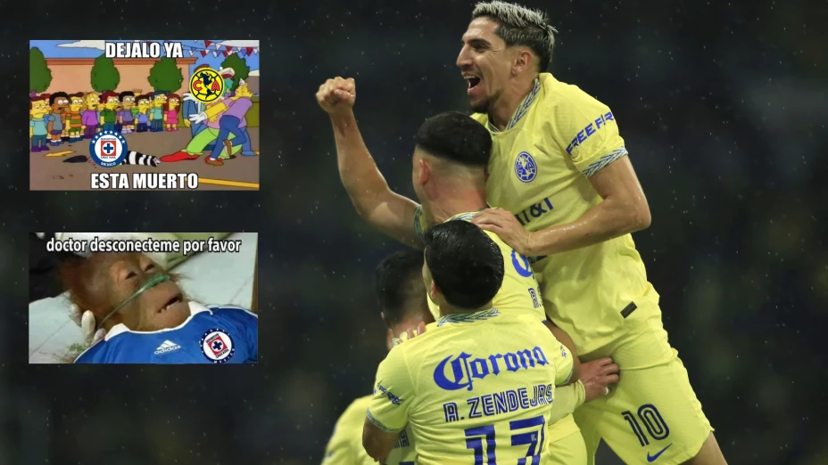Jugadores del América celebrando un gol
