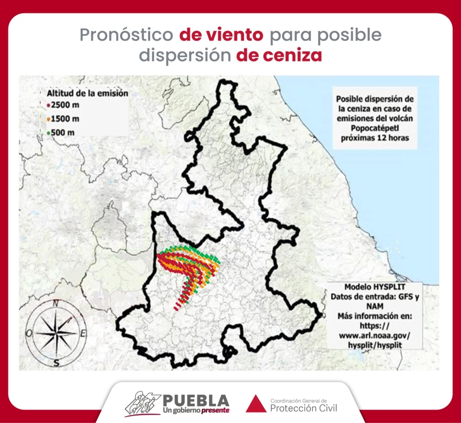 caída de ceniza del volcán popocatépetl 22 de febrero 2024