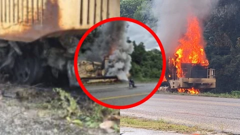 Chofer muere calcinado al no poder salir del vehículo tras accidente en la carretera federal 307: ¿Qué ocurrió?