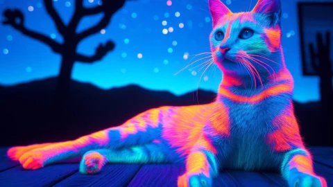Gatos fluorescentes