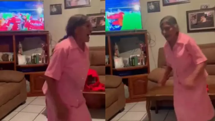 abuelita celebra triunfo de chivas piden equipo la lleve