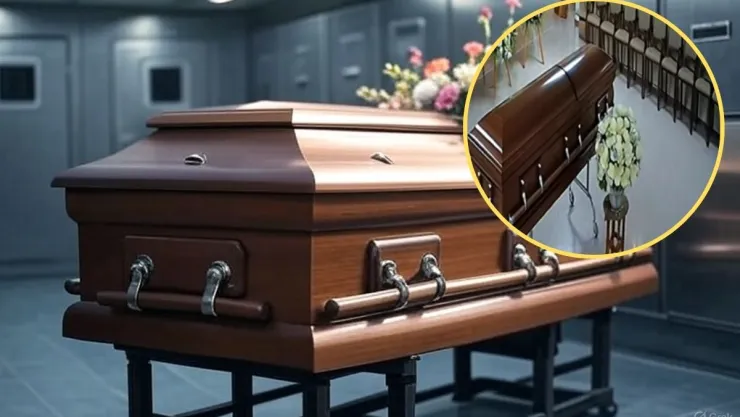 Muerto moviéndose en ataúd