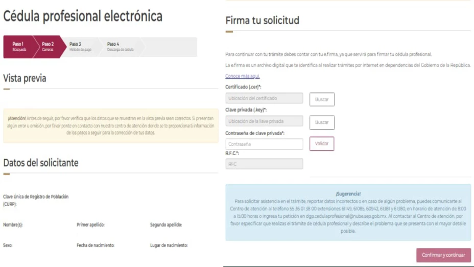 Ingresa tus datos y e.firma