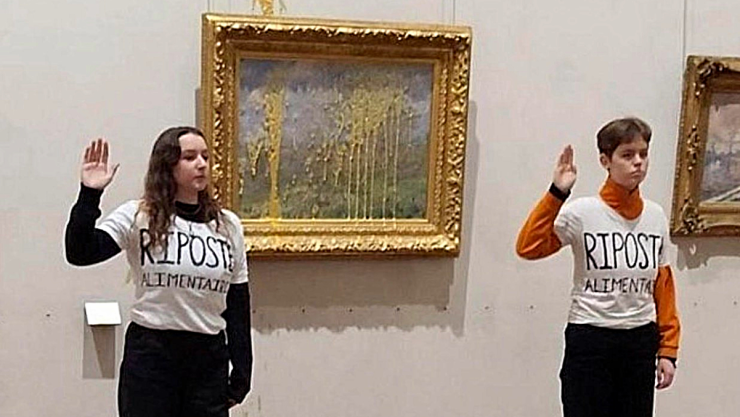 Activistas lanzan sopa a cuadro de Monet