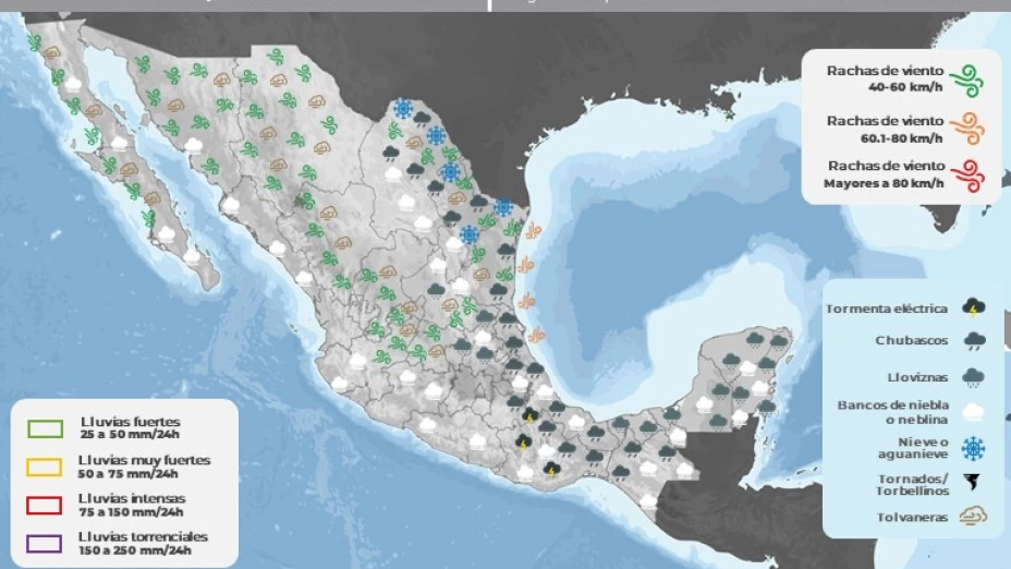 Clima en México hoy 16 de enero de 2024
