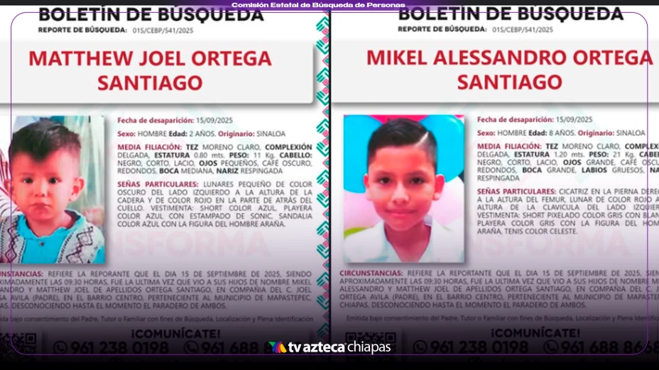 ¡Hermanitos desaparecen en Mapastepec! Madre busca a Joel de 2 años y Mikel de 8!