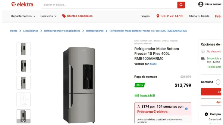 precio refrigerador mabe bottom