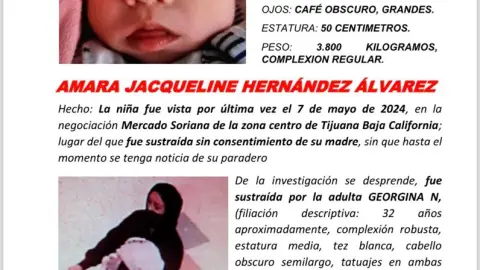 Bebé secuestrada en Tijuana