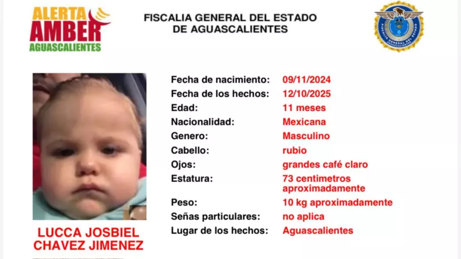 Los datos del bebé de 11 meses que desapareció en Aguascalientes; así desapareció