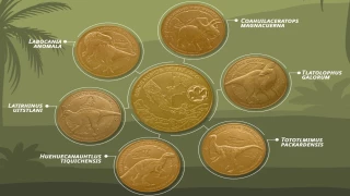 Lanzan en México colección especial de monedas inspirada en dinosaurios