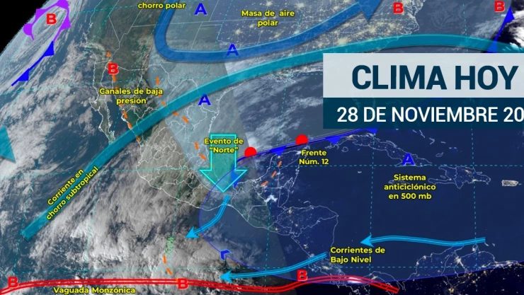 Clima en México hoy 28 de noviembre de 2023