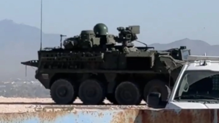 VIDEO| Llega el “Stryker”, el nuevo vehículo artillado de EU que vigila la frontera