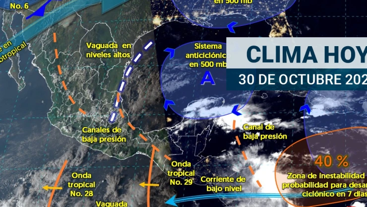 Clima en México, 30 de octubre de 2024