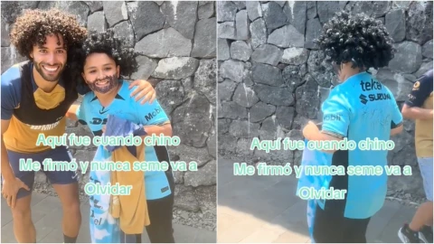 VIDEO_ ¡Ternura! Así reaccionó un pequeño aficionado tras conocer a Chino Huerta de Pumas