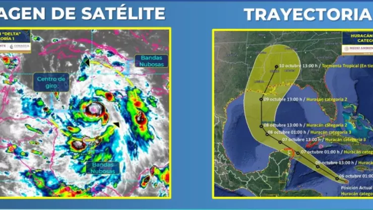 Delta se convierte en huracán categoría 1 