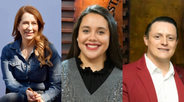 Lindyana Bugarín Cortés, Georgia Fernanda Miranda Herrera y José Luis González Orozco.