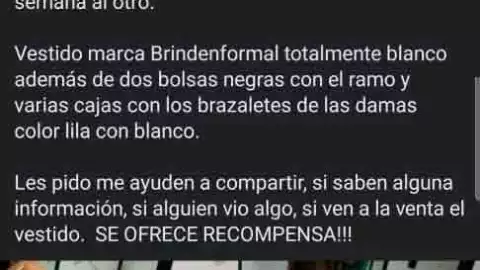 Vestido de novia es ROBADO a unos días de la boda (FOTO)
