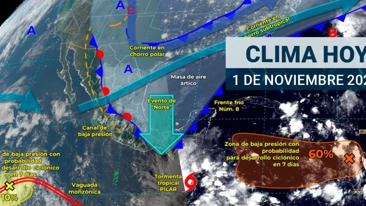 Clima en México 1 de noviembre de 2023