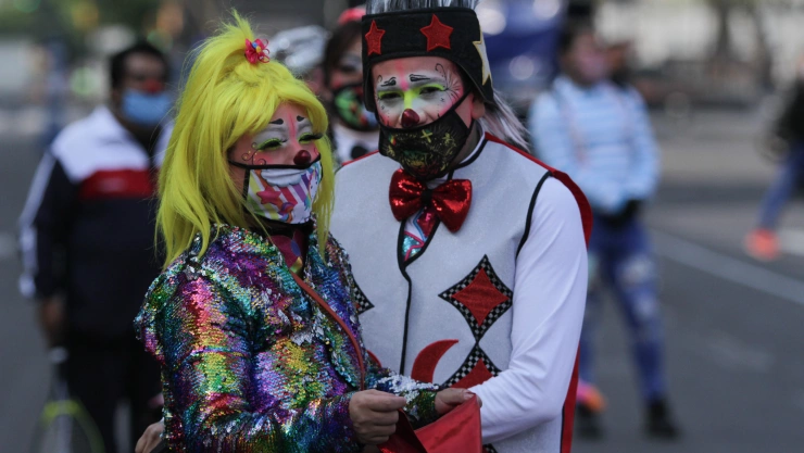 Manifestación de payasos