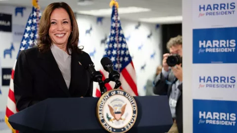 Kamala Harris habla tras renuncia de Biden a candidatura