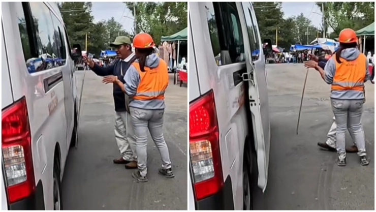 Chofer de combi fue grabado arrancando sin subir a ciego.