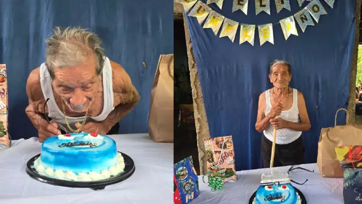 Don Isidro cumple 104 años; así fue la conmovedora celebración del yucateco en Hunucmá