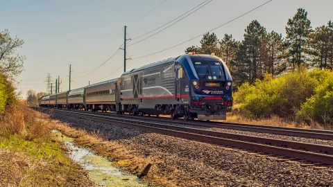 El tren Amtrak en funcionamiento