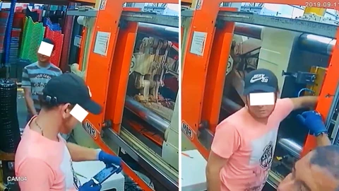 prensa aplasta la mano a trabajador