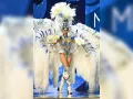Bárbara Cabrera, Miss Universo Argentina 2022 en el escenario.