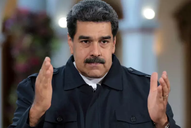 El presidente de Venezuela, Nicolás Maduro, habla durante una transmisión en el Palacio de Miraflores en Caracas, Venezuela, el 29 de enero de 2019.