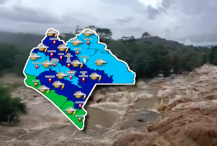 Lluvias fuertes en todo Chiapas hoy: autoridades alertan por posibles afectaciones