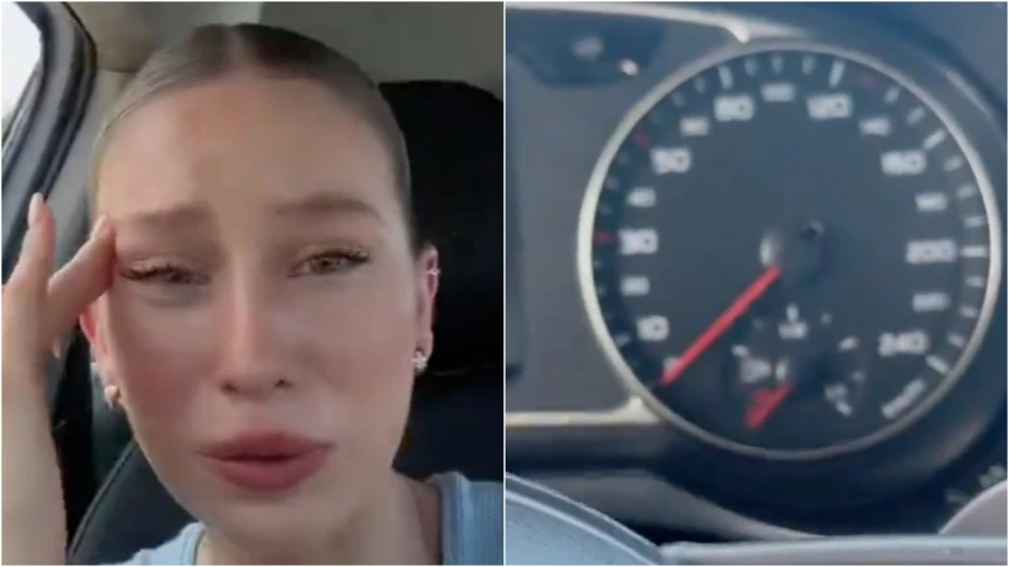 VIDEO_ ¡La tragedia! Mujer llora porque se le acabó la gasolina en pleno tráfico