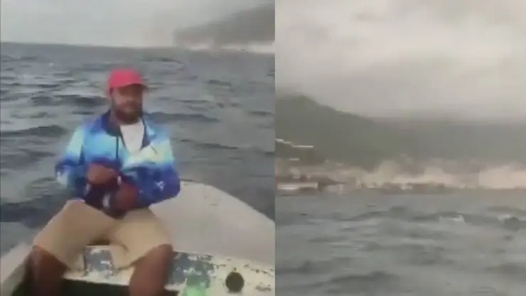 ¡Los agarró en el mar! Pescadores captaron el inicio del POTENTE TERREMOTO en Venezuela