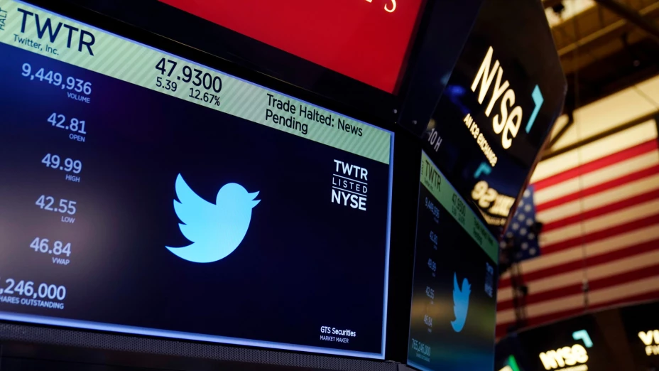 Logo de Twitter en Bolsa de Nueva York