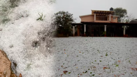 Fuerte granizada en Pueblo Nuevo Solistahuacán, Chiapas 