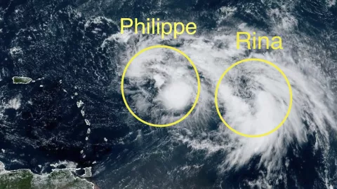 Tormenta Tropical Philippe podría fusionarse con Rina