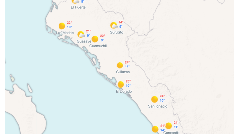 Clima en Sinaloa 12 de enero de 2025