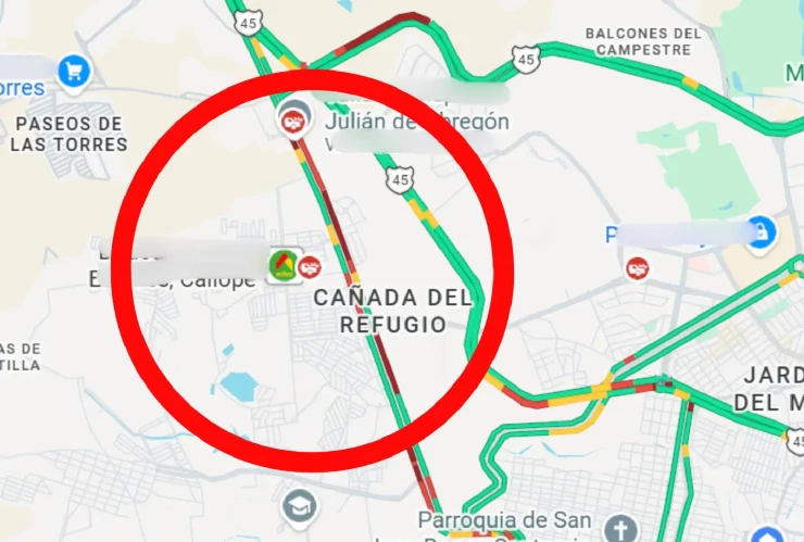 Tráfico en San Juan Bosco León hoy 27 de enero