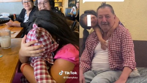 Niña se conmueve con peluche hecho con camisa de abuelo fallecido