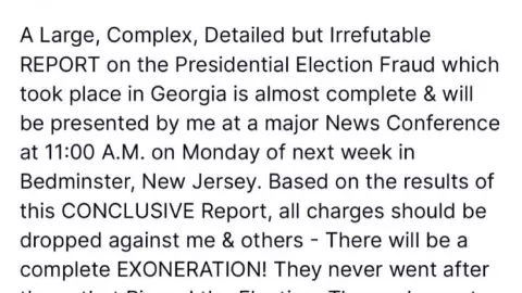 El expresidente Donald Trump respondió a la cuarta acusación en su contra.
