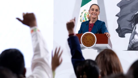 Claudia Sheinbaum, presidenta de México, en la conferencia matutina del 22 de octubre de 2025.