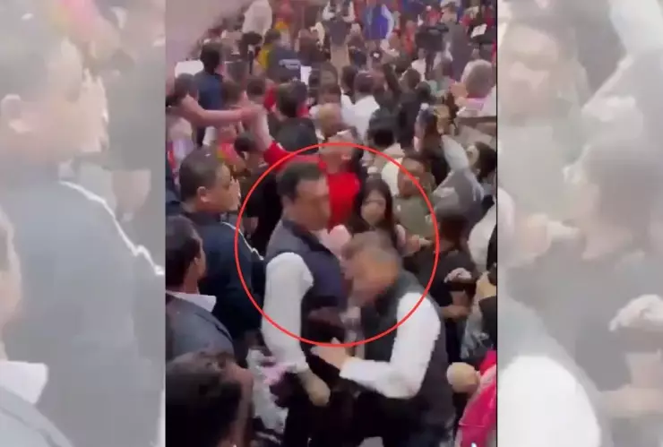 ¿Unidad? Jefe de logística de Alito Moreno le suelta un cabezazo al jefe de logística de Xóchitl Gálvez (VIDEO)