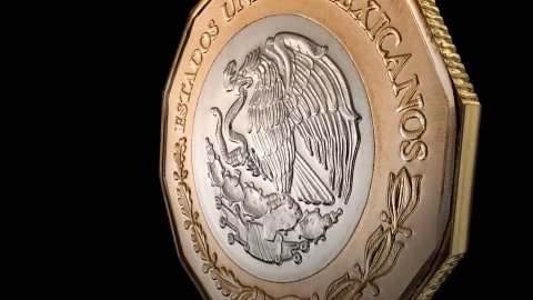 Reverso de la moneda de 20 pesos, conmemorativa del bicentenario de la Marina-Armada de México, familia C1