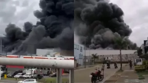 ¡ÚLTIMA HORA! Reportan personas atrapadas en incendio de supermercado en avenida GuadalupE