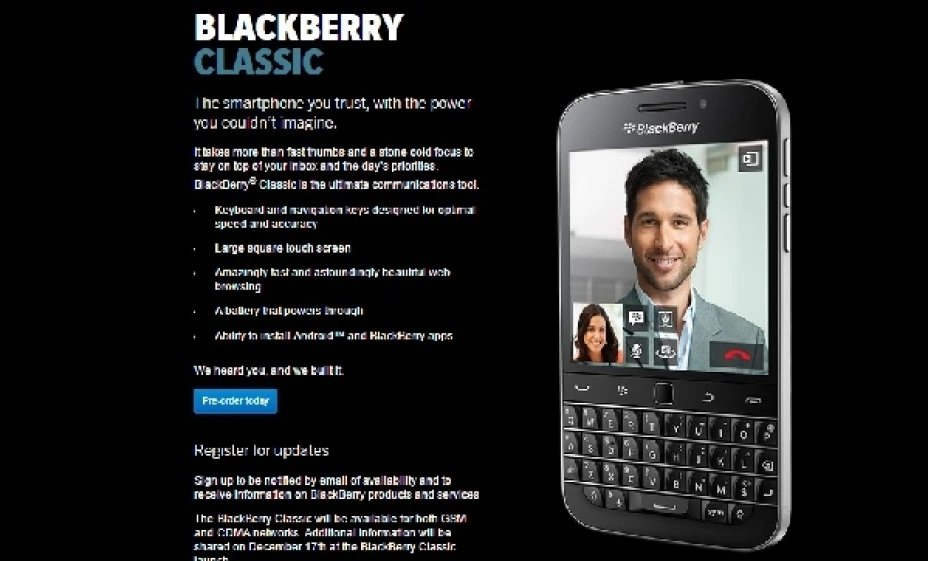 El Blackberry Classic tendra teclado tradicional