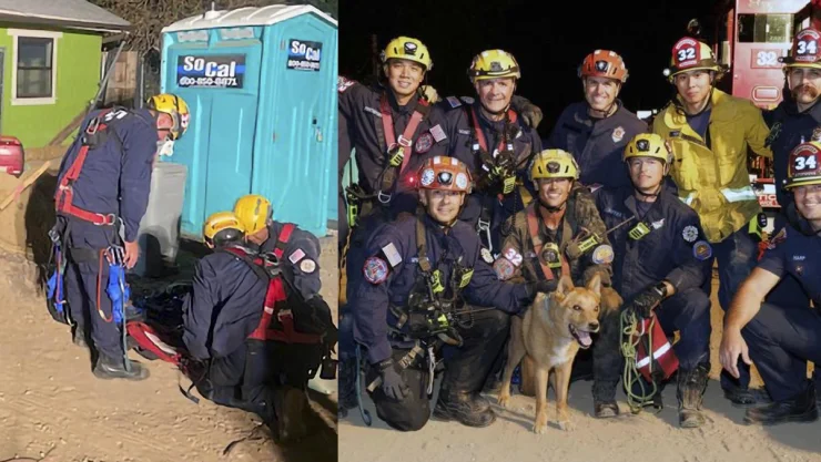Rescatan a perro ciego de agujero en California.